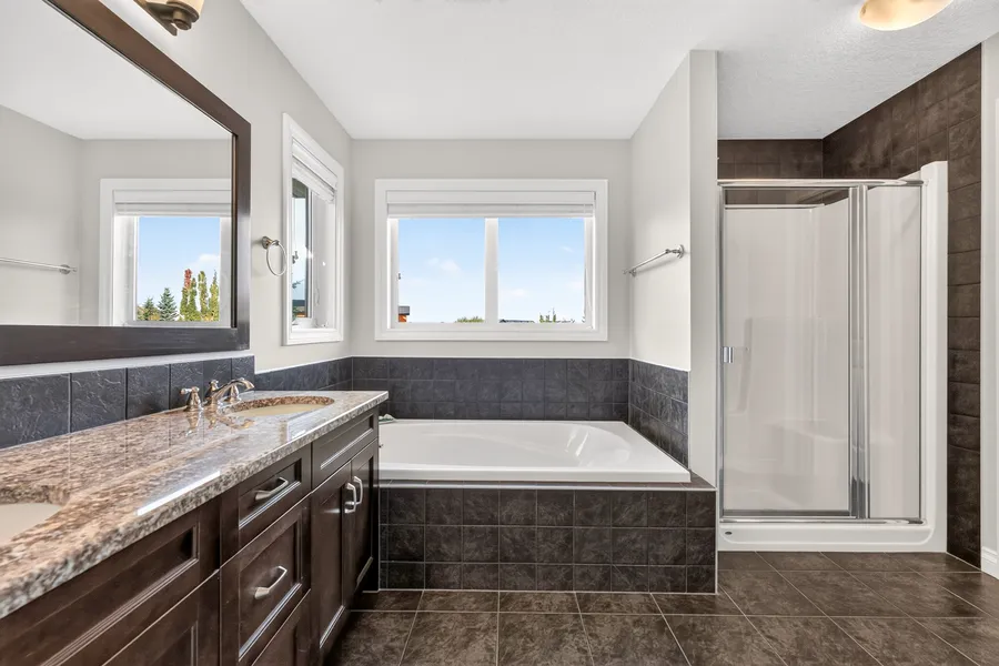 Ensuite soaker tub and separate shower